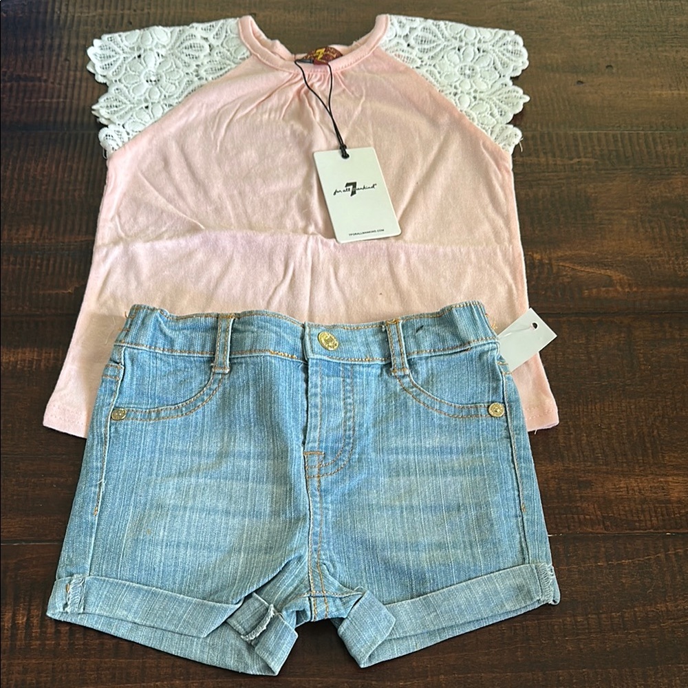 NWT! 7 For All Mankind Shirt and Shorts set